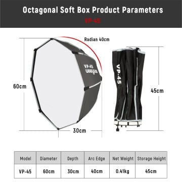 Viltrox Weeylite  VP-45 60 cm Octa  Softbox (Ninja 200/NInja 300 )