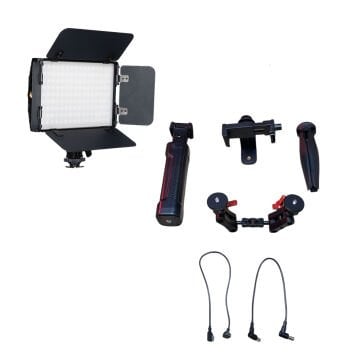 GDX CF-150C RGB Telefon Vlog Seti + El Tipi Powerbank Tripod Batarya