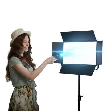 GDX P500C Bicolor Profesyonel Tekli 300W LED Panel Video ve Fotoğraf Stüdyo Işık Seti