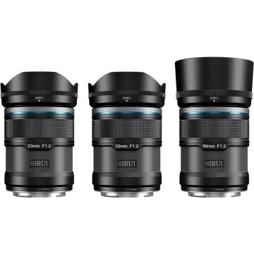 Sirui Sniper 23mm, 33mm & 56mm F1.2 Lens Kiti (E Mount, Siyah)