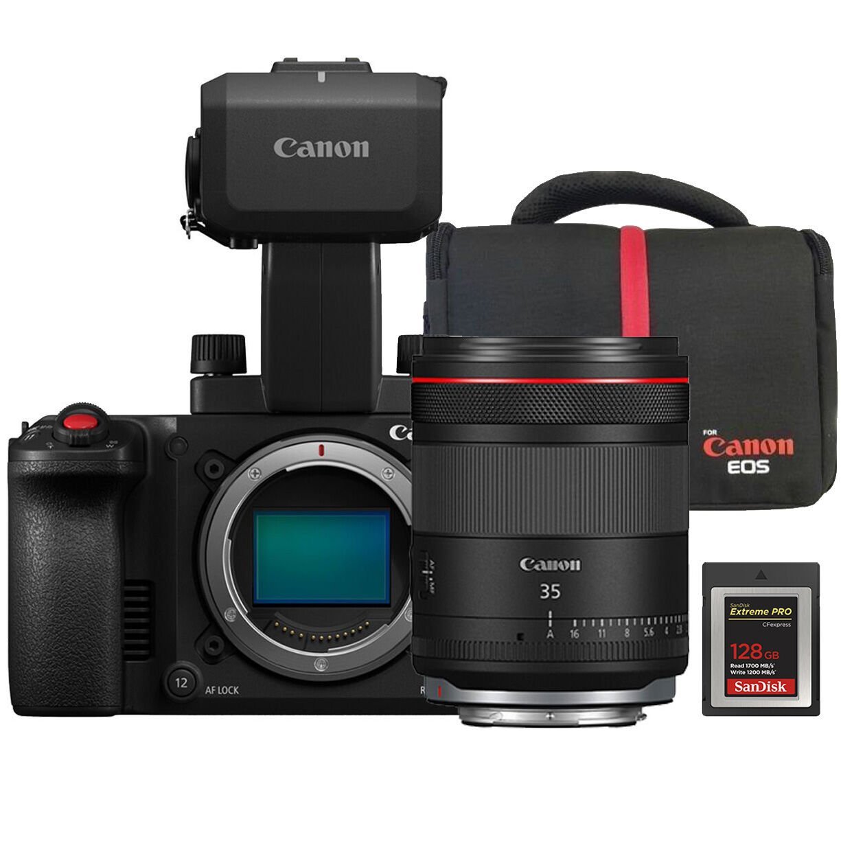 Canon EOS C50 Body + RF 35mm f/1.4 L VCM Lens + Sandisk 128GB TYPE B CFexpress + Taşıma Çantası