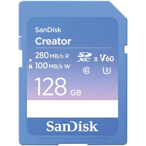 SanDisk 128GB Creator Series 280MB/s V60 UHS-II SDXC Hafıza Kartı SDSDXEP-128G-GNCIS