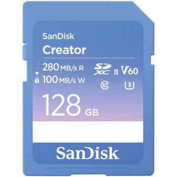 SanDisk 128GB Creator Series 280MB/s V60 UHS-II SDXC Hafıza Kartı SDSDXEP-128G-GNCIS