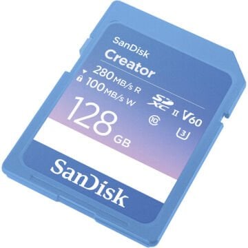 SanDisk 128GB Creator Series 280MB/s V60 UHS-II SDXC Hafıza Kartı SDSDXEP-128G-GNCIS