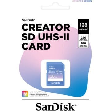 SanDisk 128GB Creator Series 280MB/s V60 UHS-II SDXC Hafıza Kartı SDSDXEP-128G-GNCIS