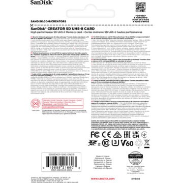 SanDisk 128GB Creator Series 280MB/s V60 UHS-II SDXC Hafıza Kartı SDSDXEP-128G-GNCIS