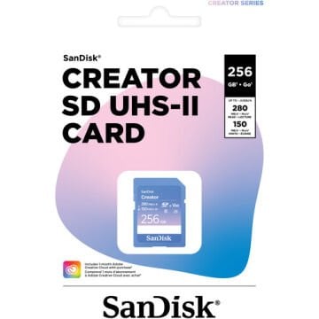 SanDisk 256GB Creator Series 280MB/s V60 UHS-II SDXC Hafıza Kartı SDSDXEP-256G-GNCIS
