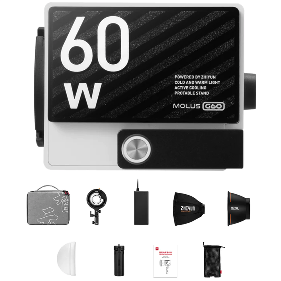 Zhiyun MOLUS G60 Bi-Color Pocket COB Monolight (Combo Kit)