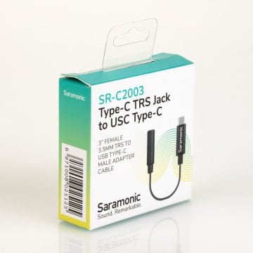 Saramonic SR-C2003 Type-C -3,5mm TRS Ses Jakı Adaptör Kablosu (7,6 CM)