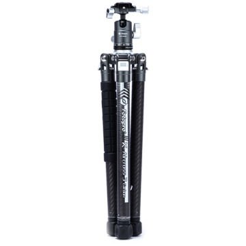 Fotopro X-Aircross 3 Carbon Fiber Travel Tripod with FPH-42QR Ball Head (Slate Gray)