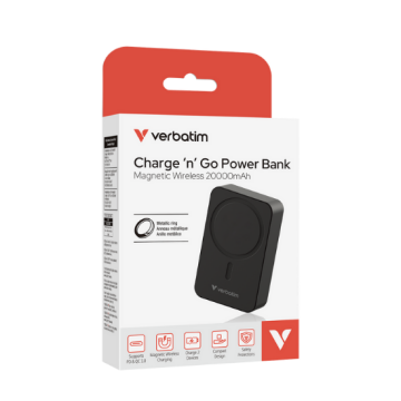Verbatim 20000 Mah Manyetik Kablosuz (Magsafe) 15W Powerbank 35W PD Siyah Renk Kablo Dahil-(32223)