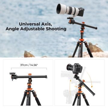 K&F Concept K234A7 + BH-28L Extension Arm Monopod Özellikli Tripod