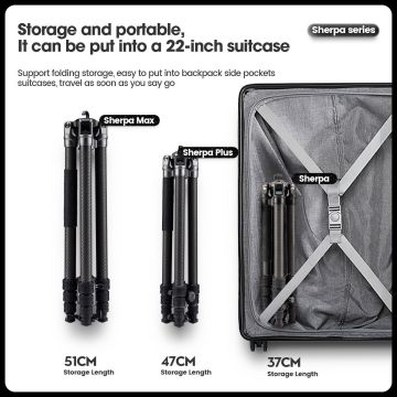 Fotopro Sherpa Plus Carbon Fiber Tripod (Monopod Özellikli)