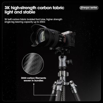 Fotopro Sherpa Plus Carbon Fiber Tripod (Monopod Özellikli)