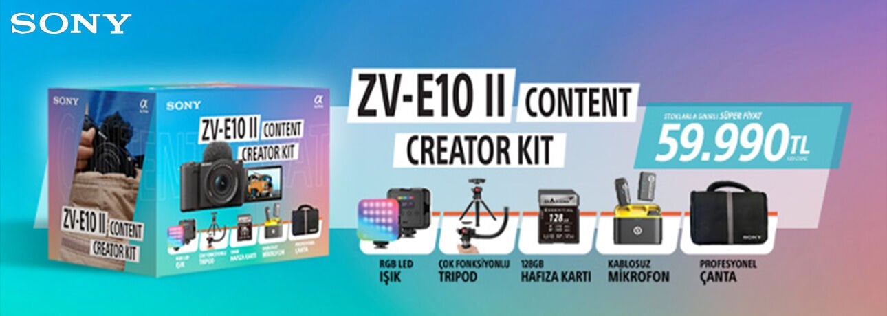 Sony ZV‑E10 II Content Creator Kit  Fiyatı